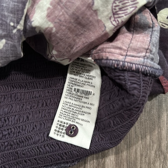 Cleobella L Valencia Top Floral Wrap Cropped Purple Peasant Balloon Sleeve - Picture 8 of 8